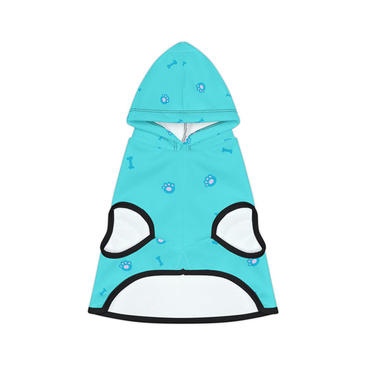 Pet Hoodie Blue Paws and Bones