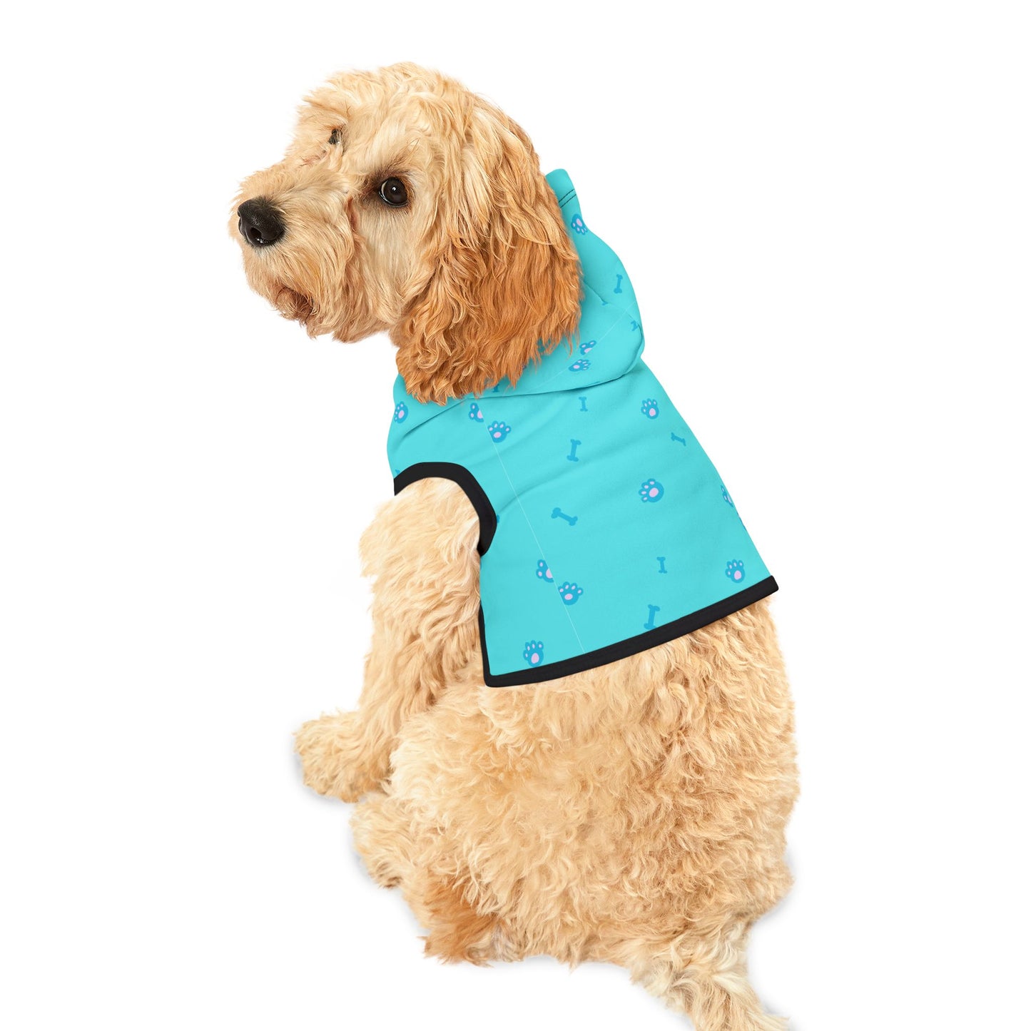 Pet Hoodie Blue Paws and Bones