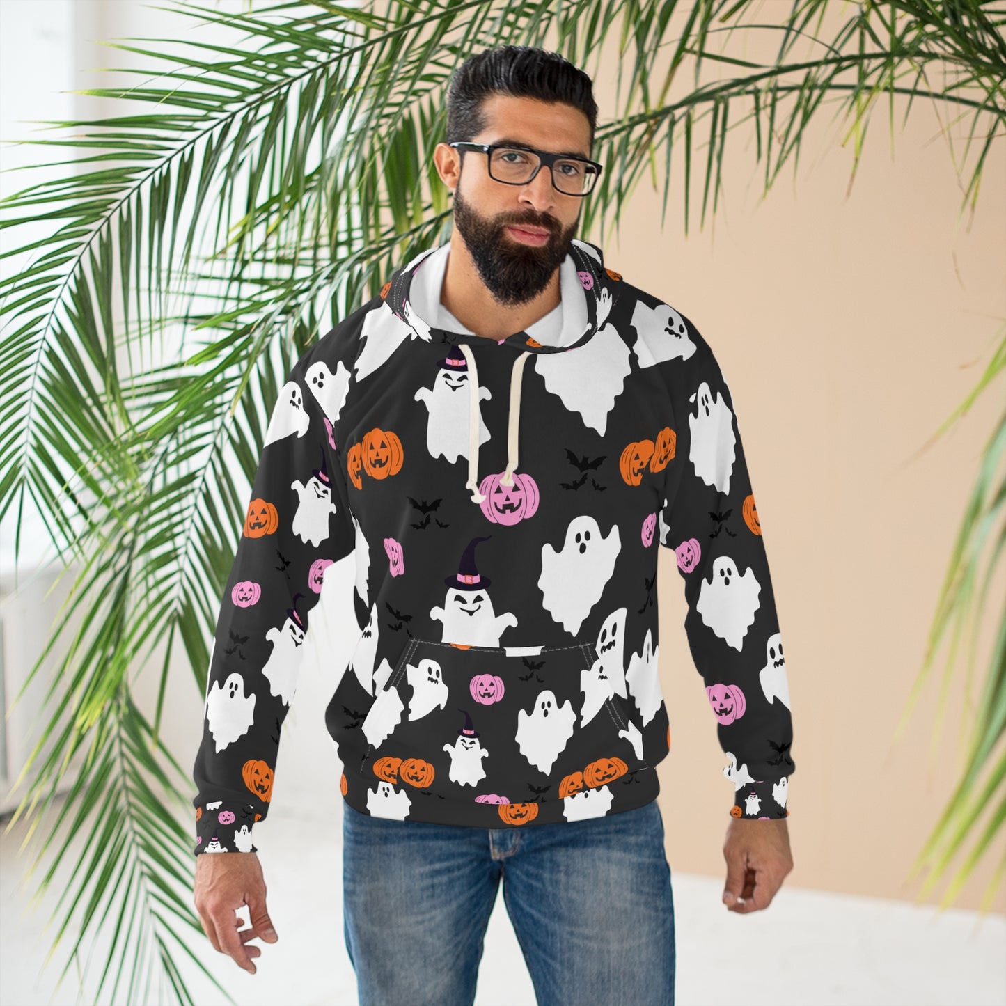 Halloween Ghost Hoodie, Unisex Pullover Sweatshirt