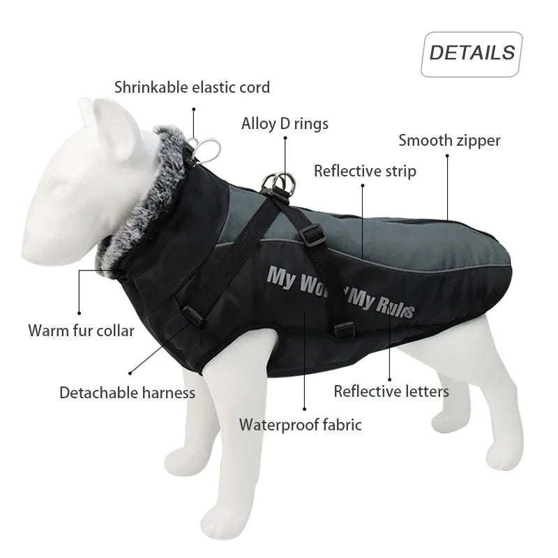 Waterproof Dog Coat With Harness