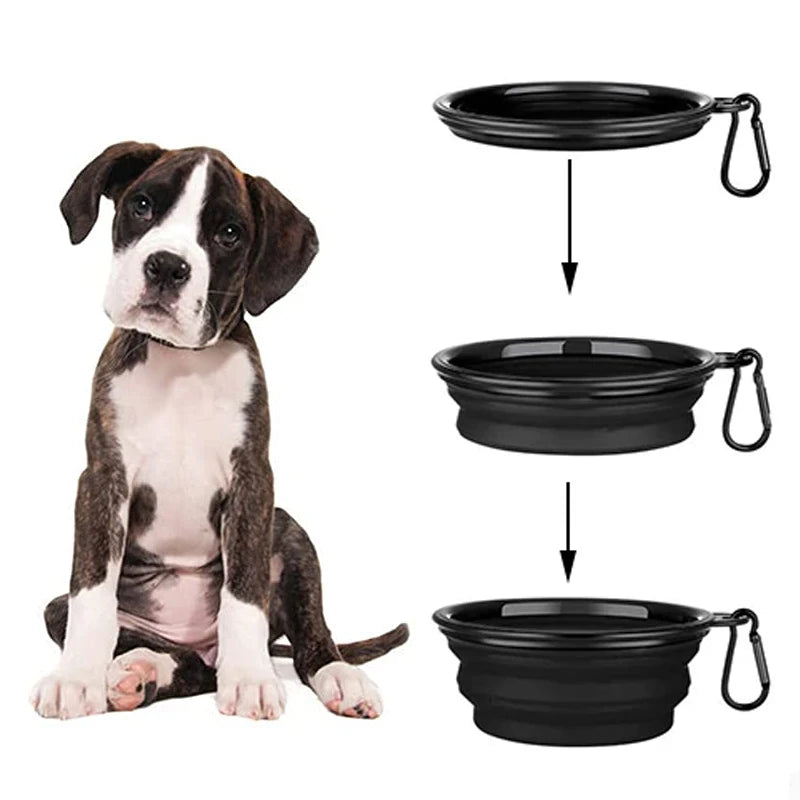 Collapsable Silicone Dog Feeder Bowl