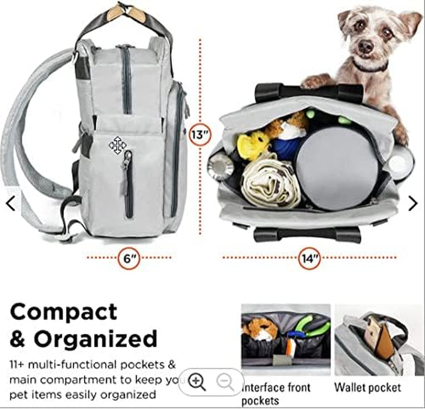 Dog Supply Organizer - Pet Travel Kit - Dog Organizer Backpack- Waterproof Backpack - Dog Bowls - Food Canister