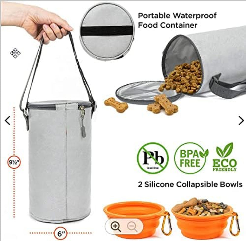 Dog Supply Organizer - Pet Travel Kit - Dog Organizer Backpack- Waterproof Backpack - Dog Bowls - Food Canister