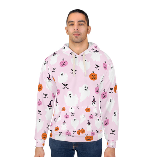 Halloween Ghost & Pumpkin Pullover Hoodie
