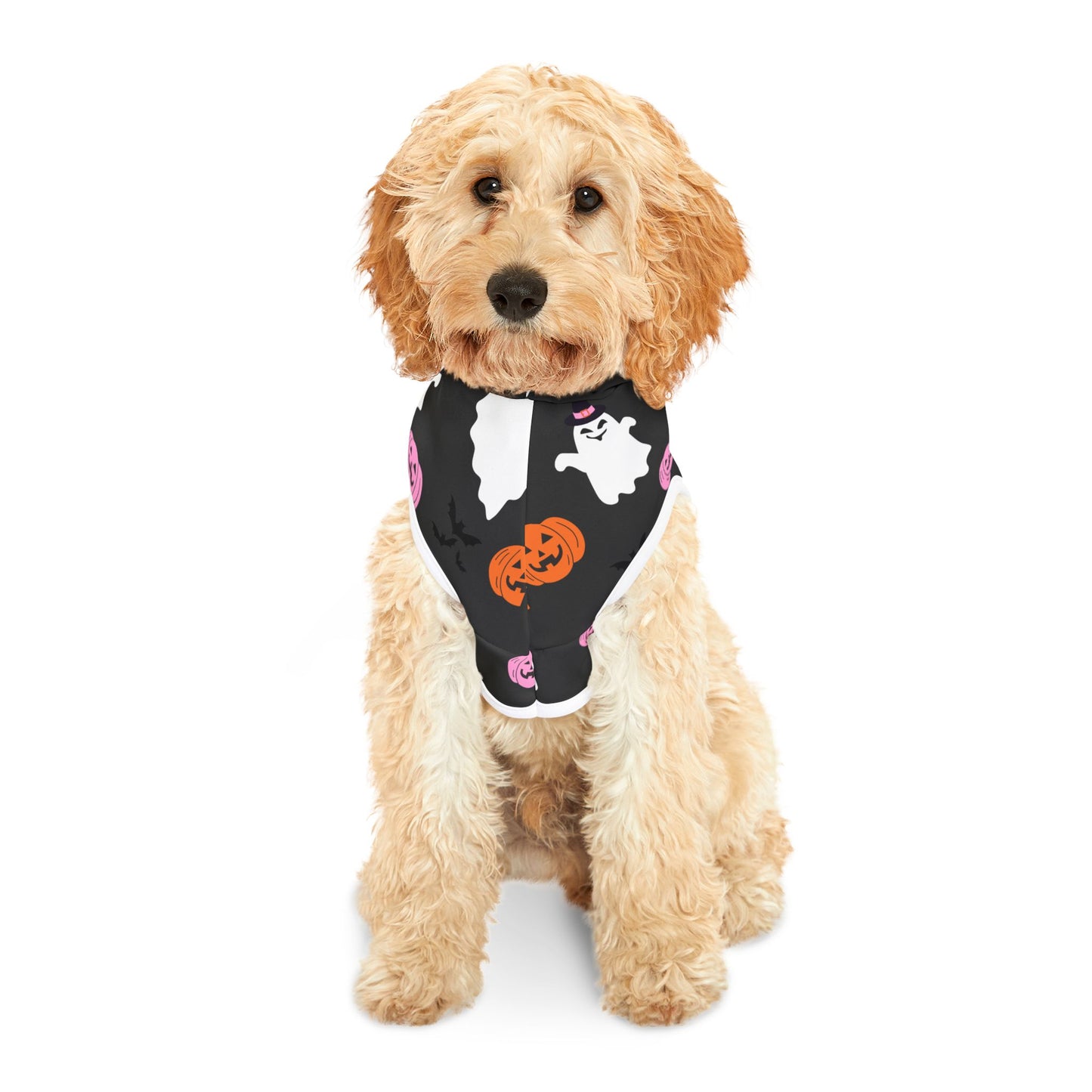 Halloween Pet Hoodie with Ghosts & Pumpkins
