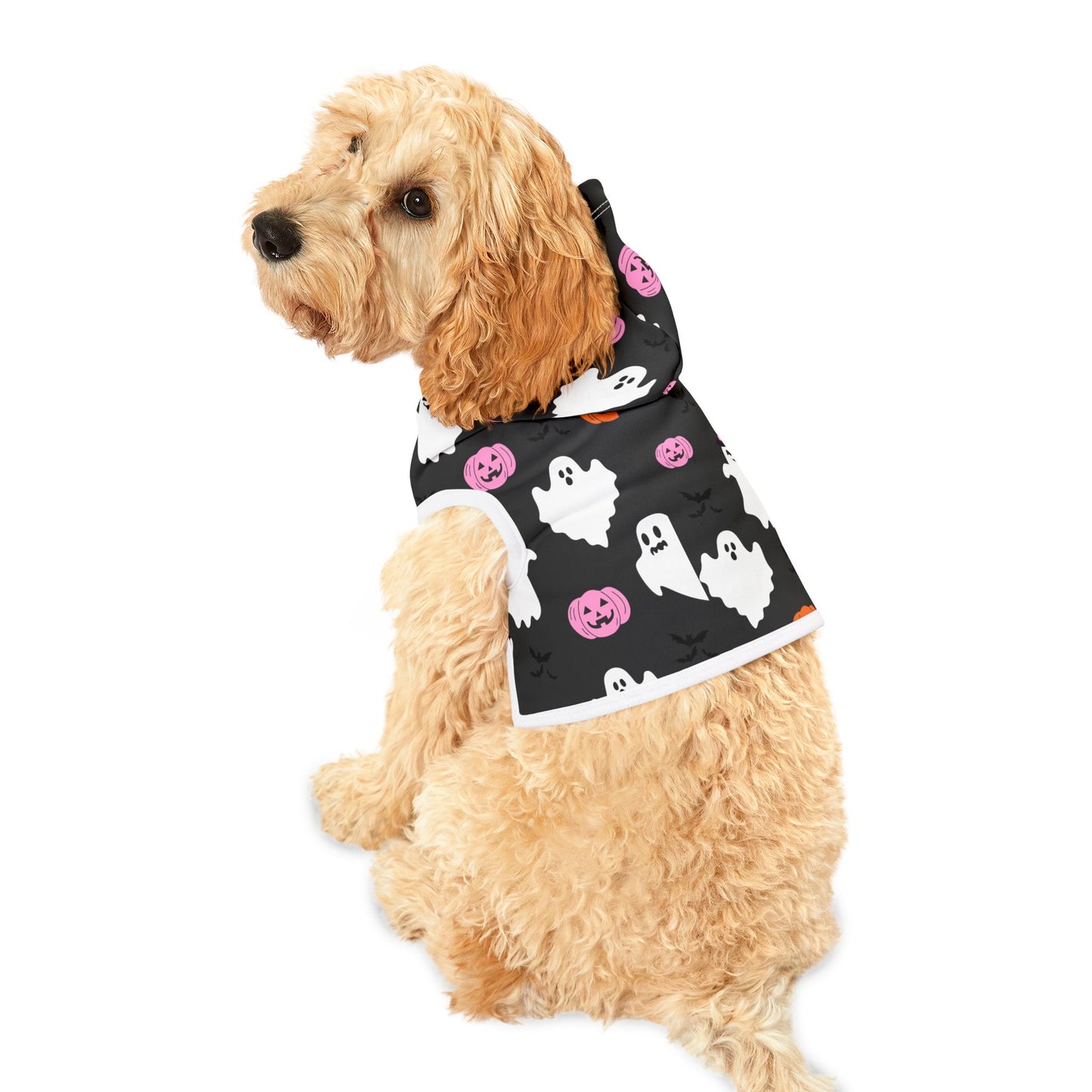 Halloween Pet Hoodie with Ghosts & Pumpkins