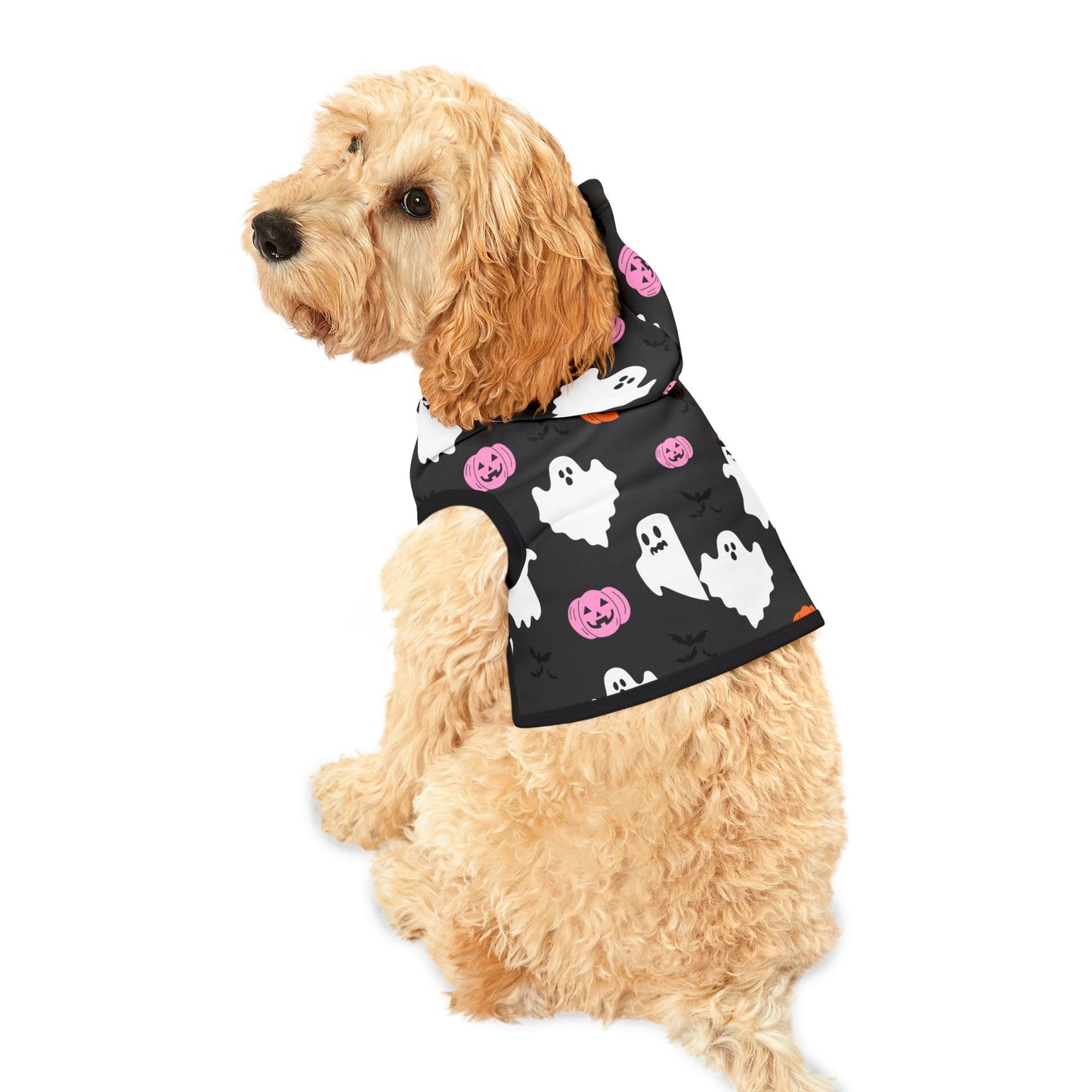 Halloween Pet Hoodie with Ghosts & Pumpkins