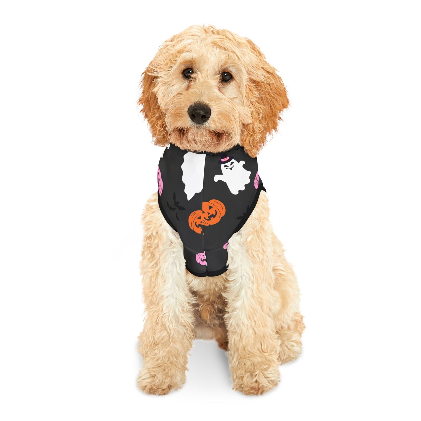 Halloween Pet Hoodie with Ghosts & Pumpkins