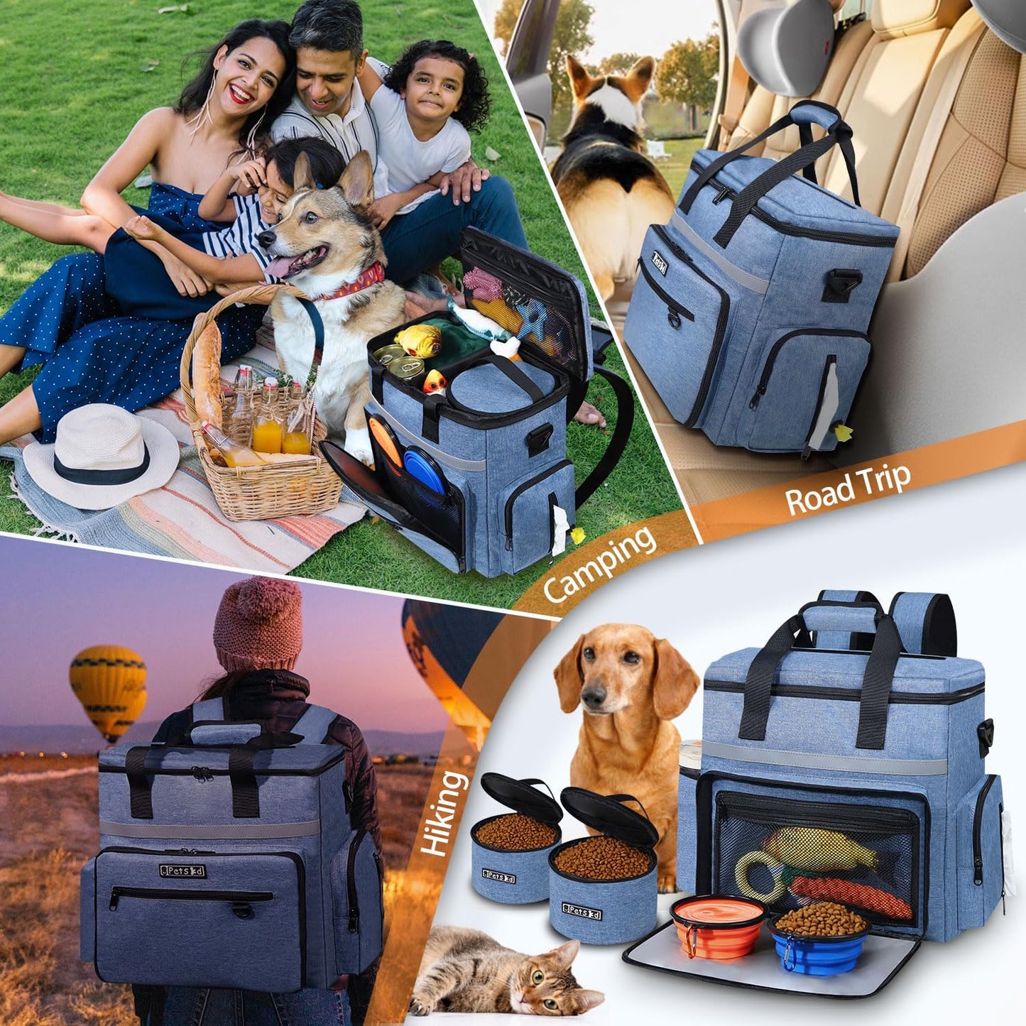 Dog Travel Bag,Dog Travel Backpack Pet Supplies Tote Bag Weekend Dog Backpack