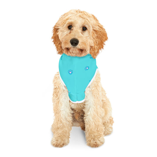 Pet Hoodie Blue Paws and Bones